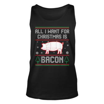 All I Want For Christmas Is Bacon Pig Ugly Christmas Sweater Tank Top - Monsterry AU