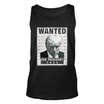 Wanted Donald Trump For President 2024 Trump Shot Tank Top | Mazezy