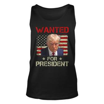 Wanted Donald Trump For President 2024 Usa Flag Vintage Tank Top | Mazezy