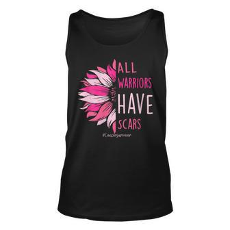 All Warriors Have Scars Pink Ribbon Breast Cancer Awareness Tank Top - Monsterry