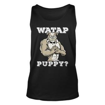 Watap Puppy Motivational Dog Pun Workout Sassy Bulldog Tank Top | Mazezy