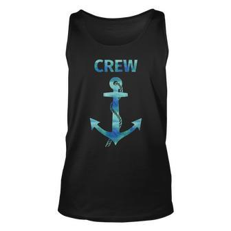 Watercolor Anchor Nautical Sailing Crew Unisex Tank Top | Mazezy