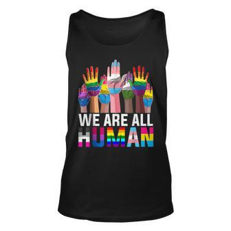 We Are All Human Lgbt Flag Gay Pride Month Transgender Flag Unisex Tank Top - Seseable