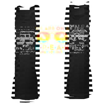 We Are On A Break Para Off Duty Retro Sunset Glasses Summer Unisex Tank Top - Thegiftio