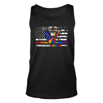 We Thes People Means Everyone Eagle American Flag Lgbt Unisex Tank Top | Mazezy