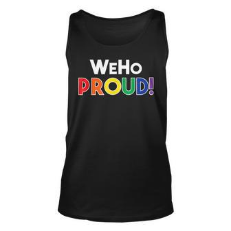Weho Proud Lgbt Gay Pride West Hollywood California Unisex Tank Top | Mazezy