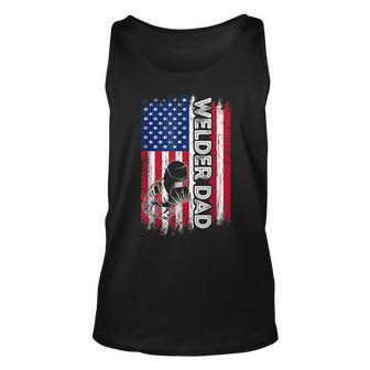 Welder Dad American Flag Welding Daddy Fathers Day Unisex Tank Top - Seseable