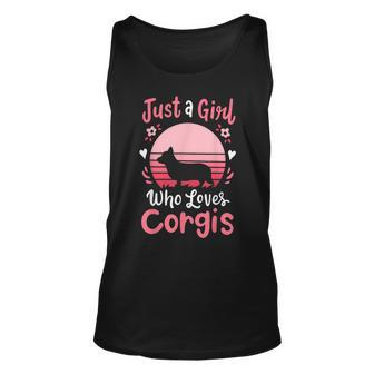Welsh Corgi Just A Girl Who Loves Corgis Unisex Tank Top | Mazezy