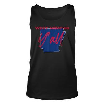 West Memphis Arkansas Yall Ar Pride State Map Cute Unisex Tank Top | Mazezy