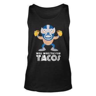 Will Wrestle For Tacos Mexican Luchador Tacos Tank Top | Mazezy