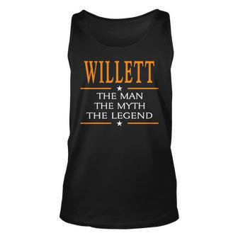 Willett Name Gift Willett The Man The Myth The Legend Unisex Tank Top - Seseable