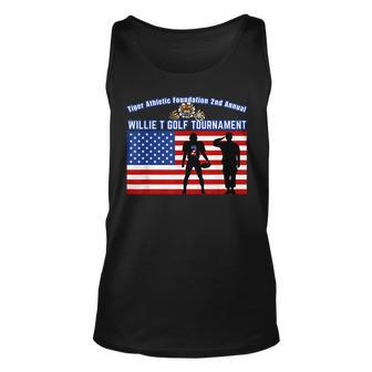 Willie T Golf American Flag Tiger Tank Top - Seseable