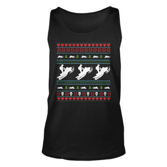 Winter Sports Ugly Sweater Winter Snowmobile Christmas Tank Top | Mazezy