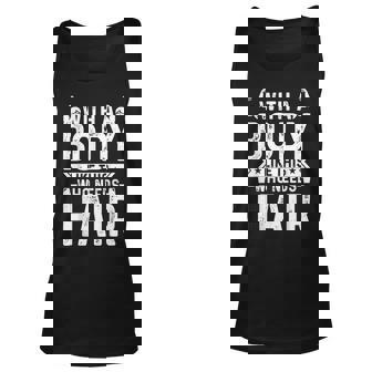 With A Body Like This Who Needs Hair Funny Balding Dad Unisex Tank Top - Thegiftio