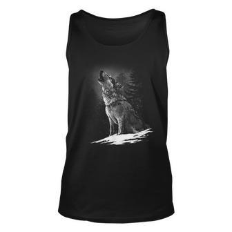 Wolf Hunting Ground Icy Moon Forest Wildlife Tank Top - Monsterry UK