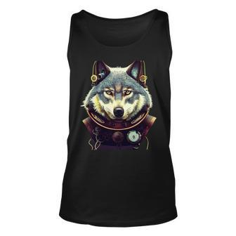 Wolves Wolf Steampunk Wolf 2 68 Coyote Coyote Unisex Tank Top - Monsterry