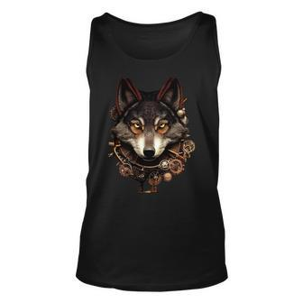 Wolves Wolf Steampunk Wolf 2 Coyote Coyote Unisex Tank Top - Monsterry