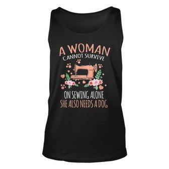 Woman Funny Sewing Quote Unisex Tank Top | Mazezy