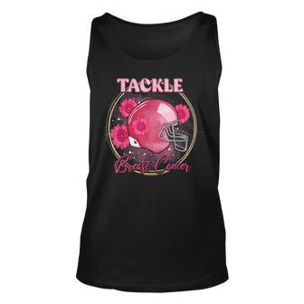 Woman Tackle Football Pink Ribbon Breast Cancer Awareness Tank Top | Mazezy