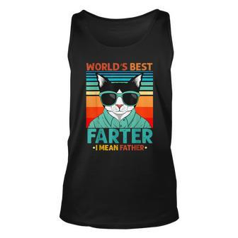 Worlds Best Farter I Mean Father Best Cat Dad Ever Unisex Tank Top | Mazezy