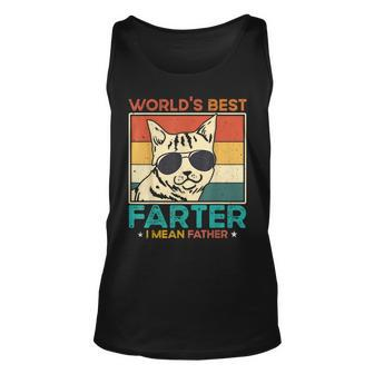Worlds Best Farter I Mean Father Funny Best Cat Dad Ever Unisex Tank Top | Mazezy DE
