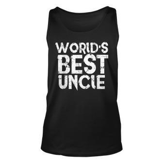 Worlds Best Uncle Fathers Day Gift Dad Husband Unisex Tank Top | Mazezy