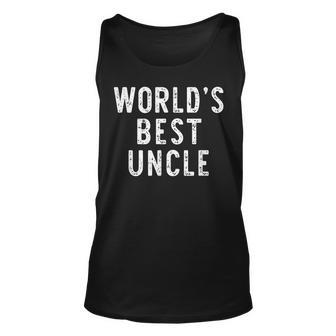 Worlds Best Uncle Funny Family Unisex Tank Top | Mazezy