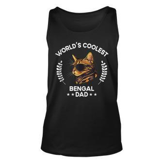 Worlds Coolest Dog Dad Papa Men Bengal Cat Unisex Tank Top | Mazezy