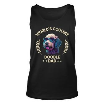 Worlds Coolest Dog Dad Papa - Men Doodle Unisex Tank Top - Seseable