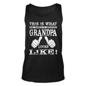 Worlds Greatest Grandpa Best Grandfather Ever Unisex Tank Top | Mazezy