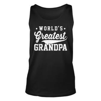 Worlds Greatest Grandpa Papa Dad Unisex Tank Top | Mazezy