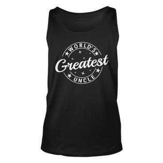 Worlds Greatest Uncle Funny Proud Family Member Matching Unisex Tank Top | Mazezy