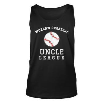 Worlds Greatest Uncle League Baseball Unisex Tank Top | Mazezy