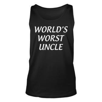 Worlds Worst Uncle - Unisex Tank Top | Mazezy