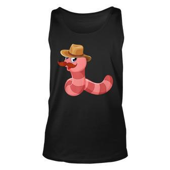 Worm With A Mustache Funny Worm With A Mustache Unisex Tank Top - Seseable