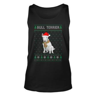 Xmas Bull Terrier Dog Ugly Christmas Sweater Party Tank Top - Monsterry AU