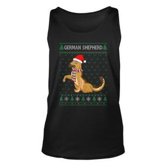 Xmas German Shepherd Dog Ugly Christmas Sweater Party Tank Top - Monsterry