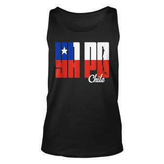 Ya Po Chile Flag And Map Word Fill Chile Funny Gifts Unisex Tank Top | Mazezy DE