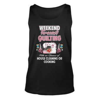 Yarn Craft Sewing Quote | Weekend Forecast Quilting Unisex Tank Top | Mazezy DE
