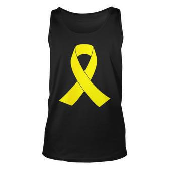 Yellow Ribbon Sarcoma Bone Cancer Awareness Unisex Tank Top | Mazezy