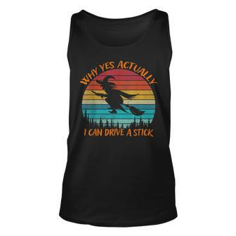 Yes Actually I Can Drive A Stick Halloween Retro Vintage Halloween Tank Top | Mazezy CA