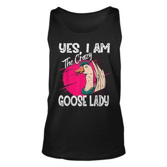 Yes I Am The Crazy Goose Lady Gift Goose Unisex Tank Top | Mazezy