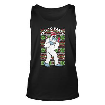 Yeti To The Party Ugly Christmas Sweater Graphic Tank Top | Mazezy
