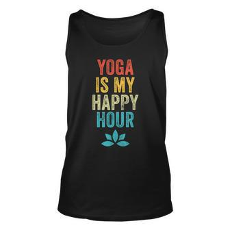 Yoga Is My Happy Hour Meme Vintage Yoga Saying Tank Top - Monsterry