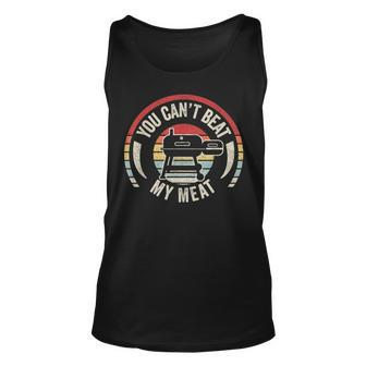 You Cant Beat My Meat Retro Bbq Pit Reverse Flow Smoker Unisex Tank Top | Mazezy