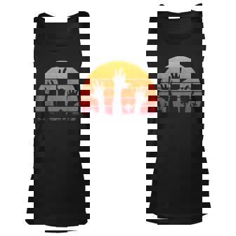 Zombie Hand Scary Costume Halloween Vintage Retro Sunset 80S 80S Vintage Tank Top | Mazezy