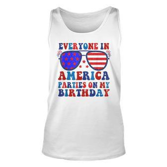 4Th Of July 2023 Everyone In America Parties On My Birthday Unisex Tank Top | Mazezy