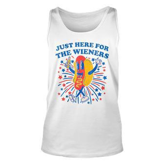 4Th Of July Hot Dog Im Just Here For Wieners Unisex Tank Top - Monsterry DE