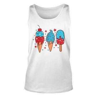 4Th Of July Ice Pops Red White Blue American Flag Patriotic Unisex Tank Top - Monsterry