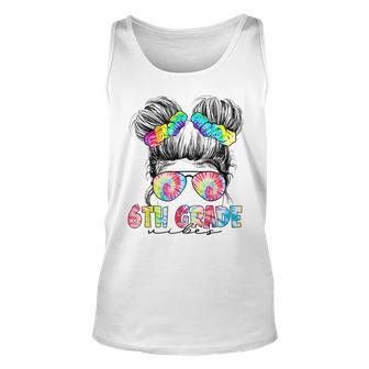6Th Grade Vibes Messy Hair Bun Girl Back To School First Day Tank Top | Mazezy UK